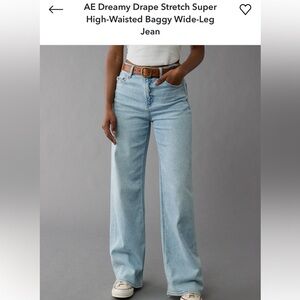 AE Dreamy Drape high waist baggy jeans 6 long